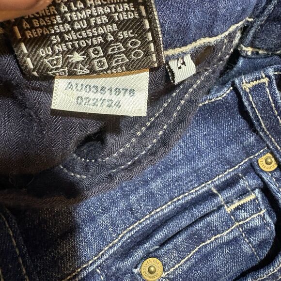 7 For All Mankind Womens  24 The Slim Cigarette Jeans Mid Rise Waist Y2K Boho - Picture 8 of 12